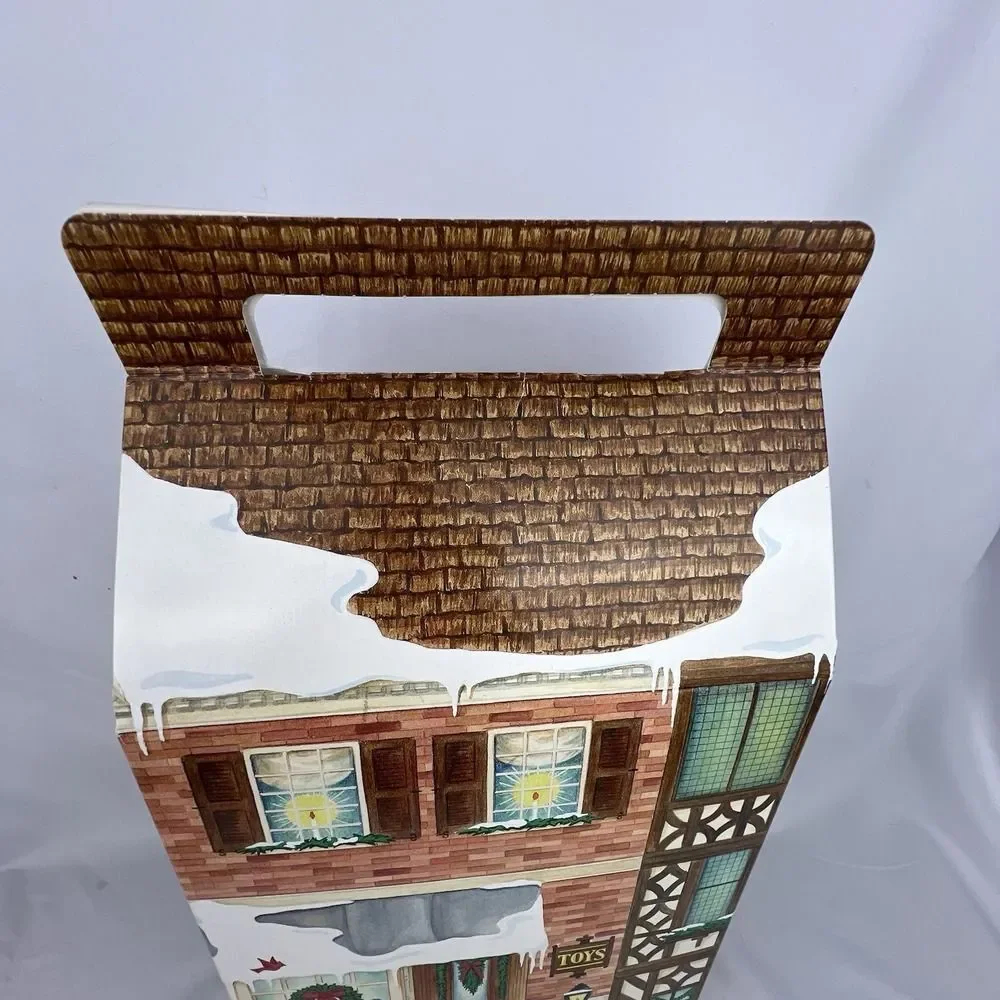 Vtg BYERS CHOICE Caroler Double Christmas Village Storage Display Box Toy Shop